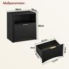 Grooved nightstand with open drawer and gold handles, space-saving, suitable for bedroom and living room, black