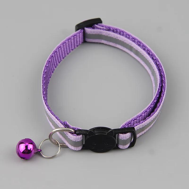 Reflective Cat Collar with Bell Adjustable Nylon Kitten Safe Necklace Collars Buckles For Cute Pets Cat Accessories Supplies