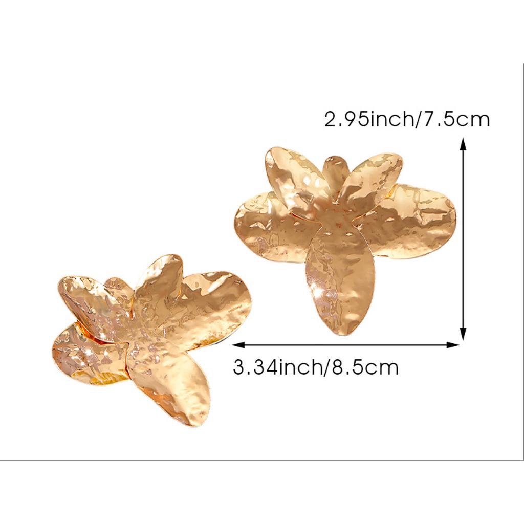 Retro Exaggerated Luxury Alloy Irregular Flower Earrings For Women