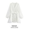 2025 Spring Women's European-American Style Casual Chiffon Ruffle Dress