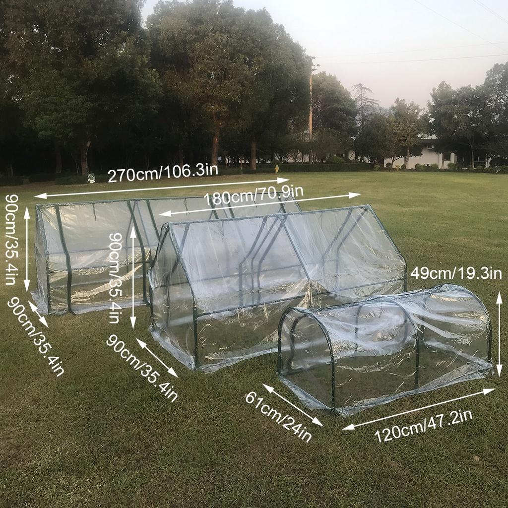 120/180/270cm Outdoor House Canopy Complete Plant Gardening Green with Frame Cover Tunnel New Greenhouse Flower Garden Shed