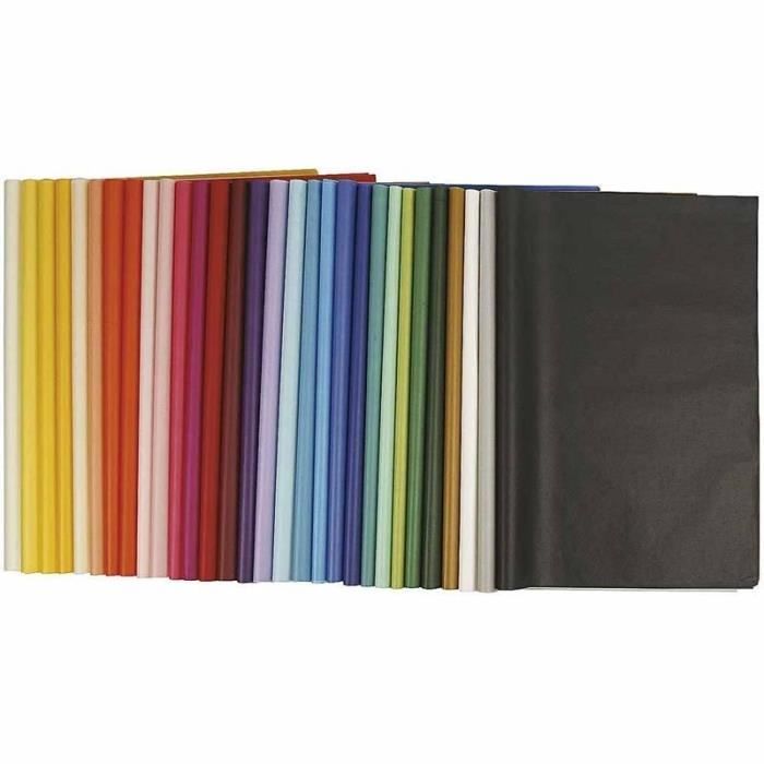 Papier de soie - Non spécifié - 50 x 70 cm - Couleurs assorties - 300 pcs - Qualité supérieure