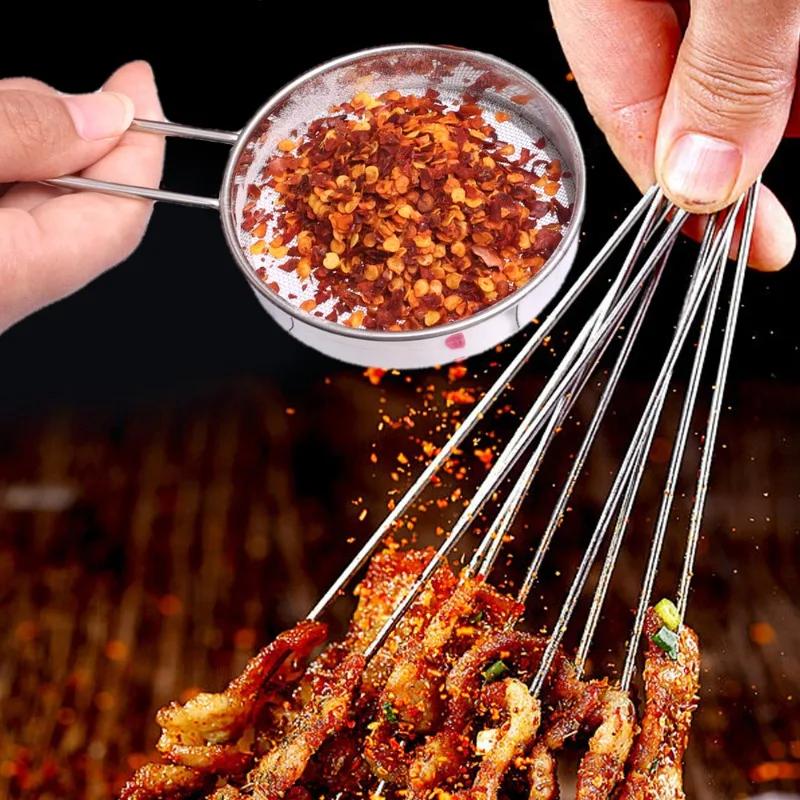 Stainless Steel Flour Sieve Fine Mesh Strainer Baking Flour Sifter With Handle Handheld Coffee Powder Mesh Sieve Baking Tools