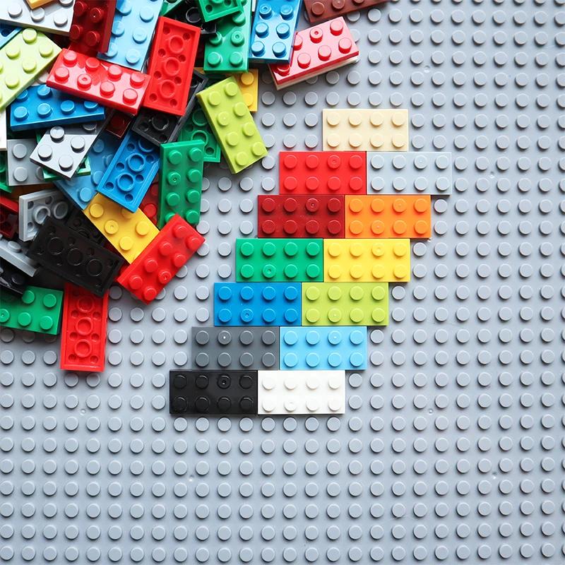 100PCS Size 2x4 Dot Plate 3020 MOC Assemble Particles DIY Building Blocks 2*4 Figures Bricks Educational Creative Toy for Kid