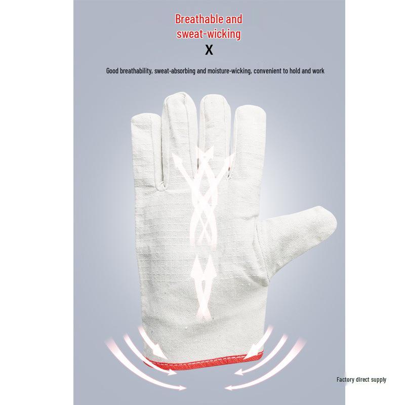 Double-Layer Canvas Welding Gloves - 24-Stitch Wear-Resistant, Fully Lined for Mechanical & Industrial Protection