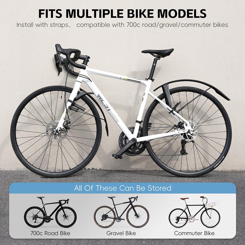 WEST BIKING Bike Fender Set 2PCS Full Coverage Bicycle Fender Quick-release Bike Front Rear Mudguard For 21c-42c Tire Bike Parts