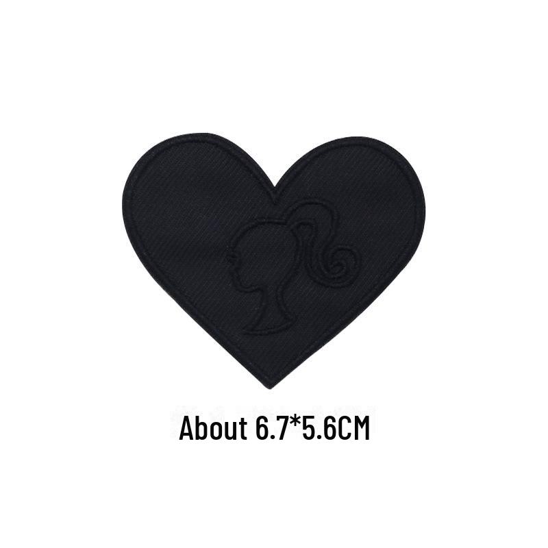 Black Self-Adhesive Embroidery Patch for DIY Clothes Repair and Decoration