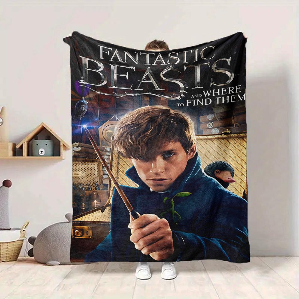 1pc Fantastic Beasts Blanket Polyester Fiber, All Season Comfort for Sofa, Bed, Office, Car, Camping Ideal Home Decor & Gift, Office Comfort