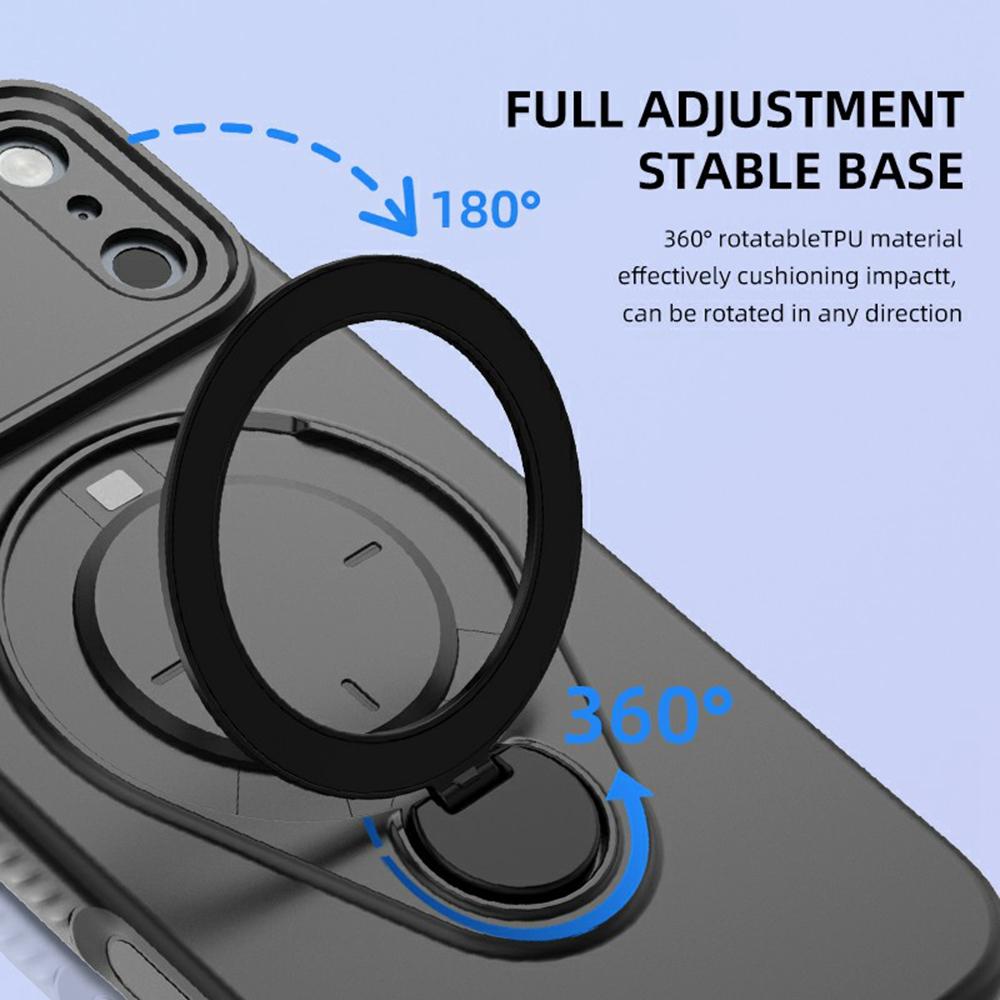 For iPhone 17 Pro Magnetic Case Rotating Kickstand TPU PC Phone Cover Compatible with MagSafe