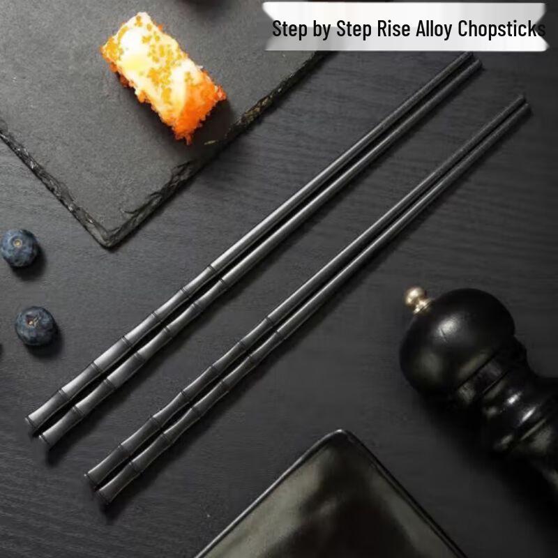 Minai Heat-Resistant Non-slip Alloy Chopsticks 2 Boxes (10 Pairs)