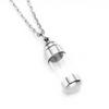 Pendant Necklace with Leak-Proof Steel Transparent Capsule Screw Cap Stainless Design Souvenir Keepsake