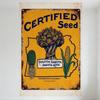 Vintage South Dakota Certified Seed Tin Sign, Rustic Farmhouse Metal Wall Decor with Wheat, Corn & Plant Illustrations, Empireum