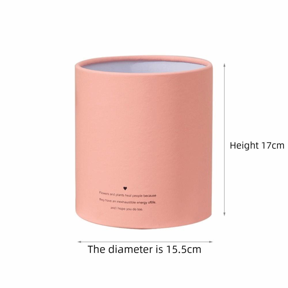 New Rose Flower Gift Box Round Solid Color Gift Packaging Paper Box Bouquet Storage Flower Arrangement Bucket Valentine's Day
