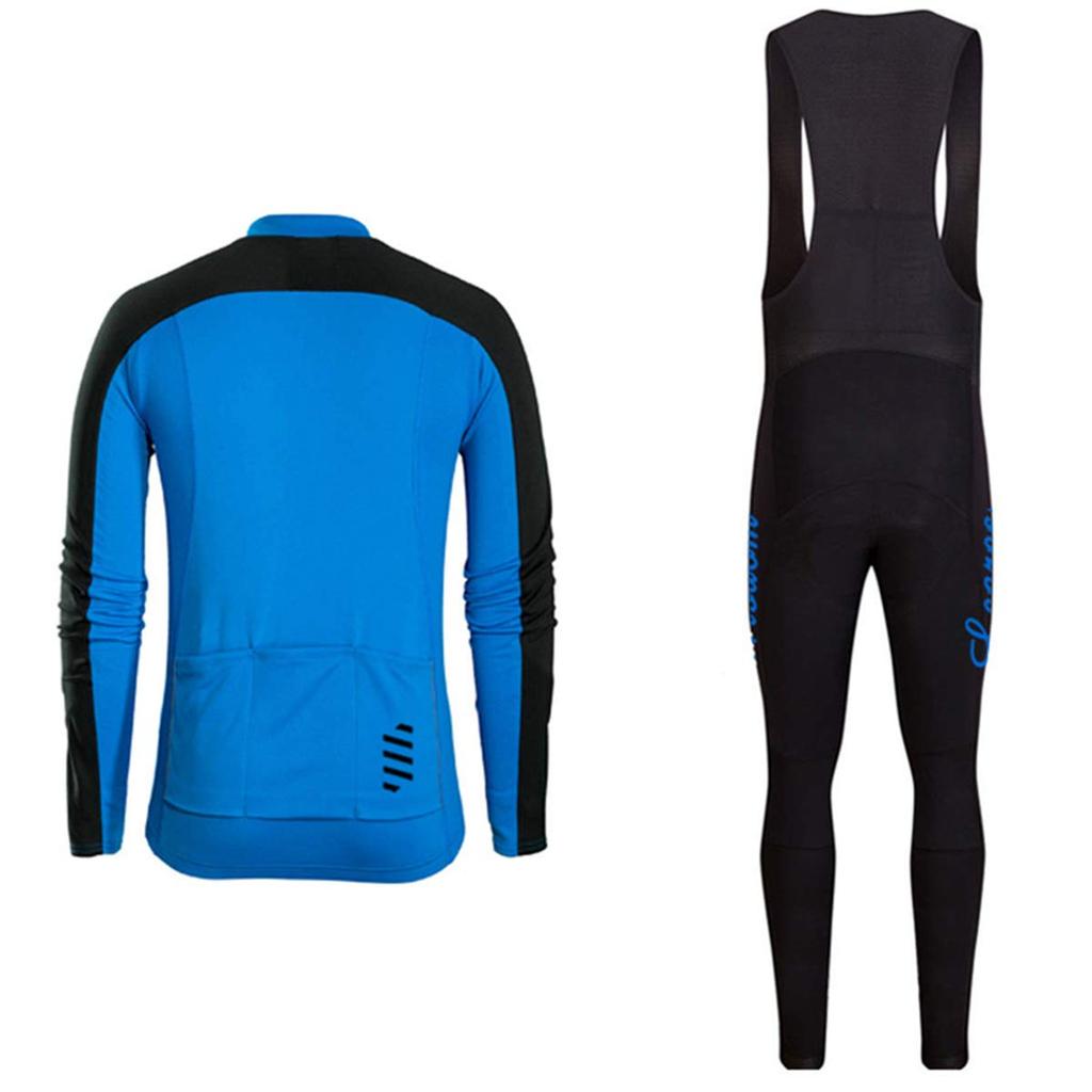 Wisdom Leaves Cycling Set: Cycling Jersey and Bib Pants Set (Light Blue, XXXL)