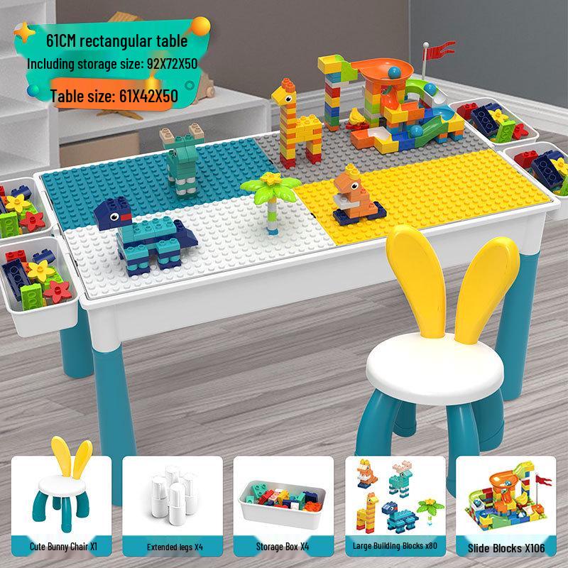 Multifunctional Building Block Table for Early Education – Large Particle Puzzle Toy for Boys and Girls Aged 3-5, Perfect Birthday Gift.