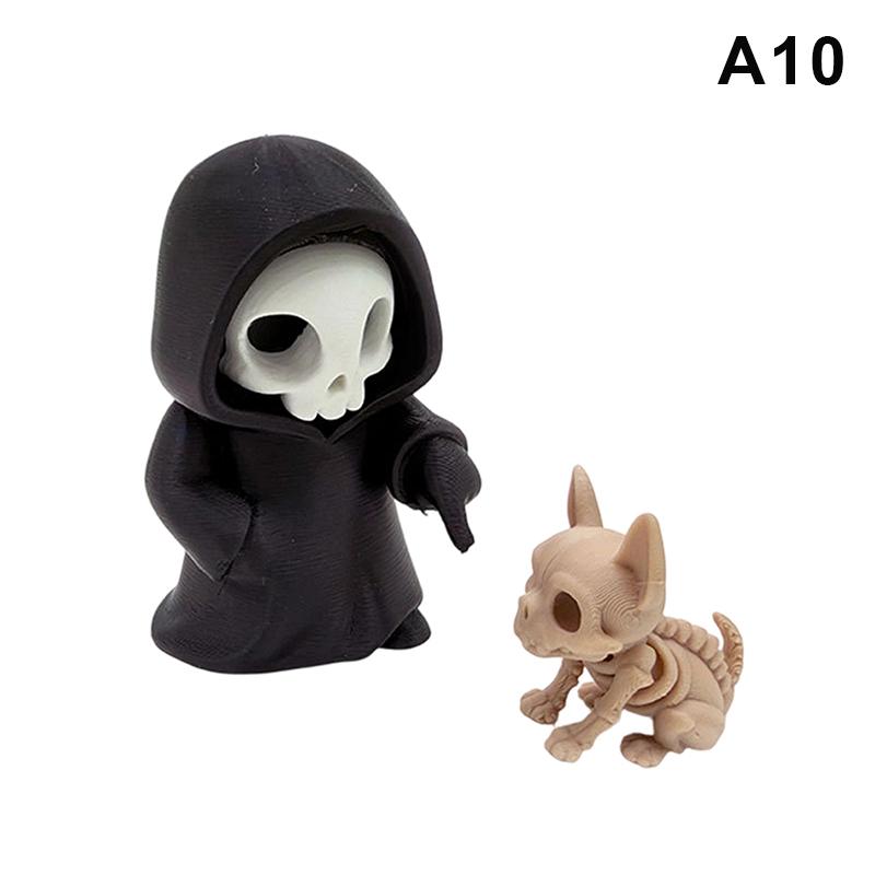 Gothic Grim Reaper Skeleton Figurine Adorable Small Resin Statue Desktop Decor for Study Bedroom Gothic Enthusiasts Gift