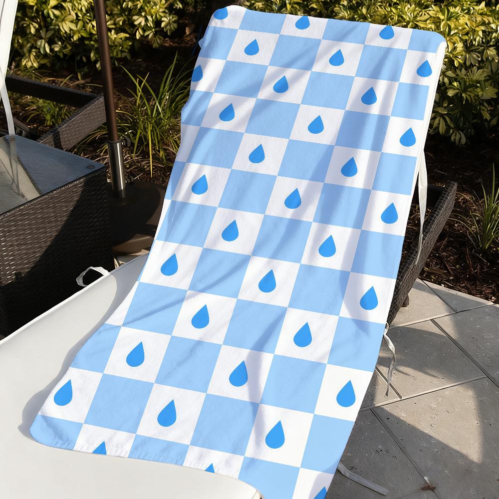 Cute Checkered Pattern Towel Quick Drying Beach Towels Are Suitable For Swimming Pools Camping Yoga And The Gym
