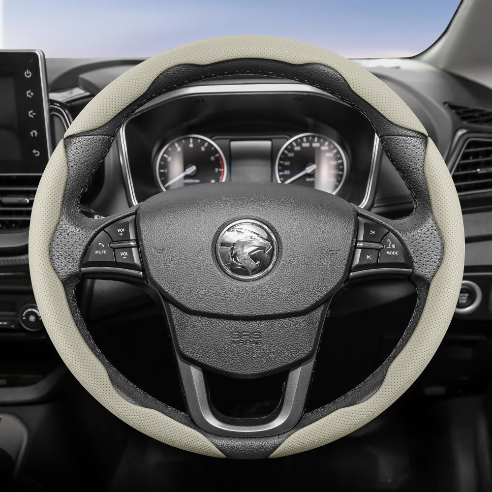 Geeignet für Proton Atmungsaktive Leder-Lenkradabdeckung mit segmentiertem Schnellverschluss-Design, Rutschfest und Langlebig, für Modelle