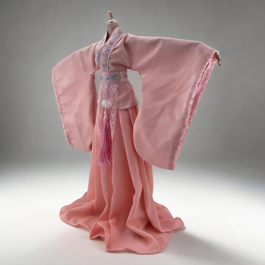 [Maidscp] 13 BJD Doll Clothes 60cm Cast Doll Hanfu Traditional Chinese Style Xianxia Lace Pink 4-Piece Set