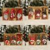 Cute Christmas Home Decor Props Hand-painted Wooden Hanging Ornament Gift Set American Style 9 Pieces In A Box