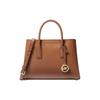 Ruthie Logo Pebbled Leather Shoulder Crossbody Handbag Small Women's Brown