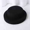 Europe, America Autumn and Winter New Retro Flat Top Wool Top Hat Stage Show Travel Fashion Modeling Wool Felt Hat