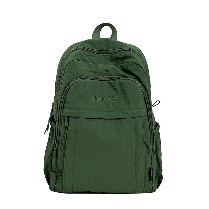 Rucksack mit großem Fassungsvermögen und einfarbig für Studentinnen, leichte Laptop- und Campustasche im japanischen und koreanischen Stil