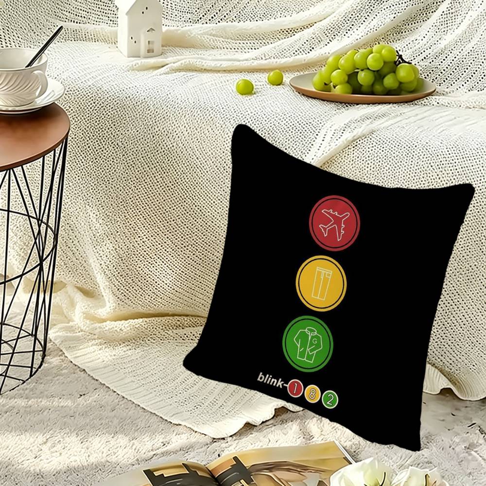 b-Blink-182 B-Band Pillow Case Sofa Living Room for Bedroom Headboard Backrest Cushion Square Nap Time