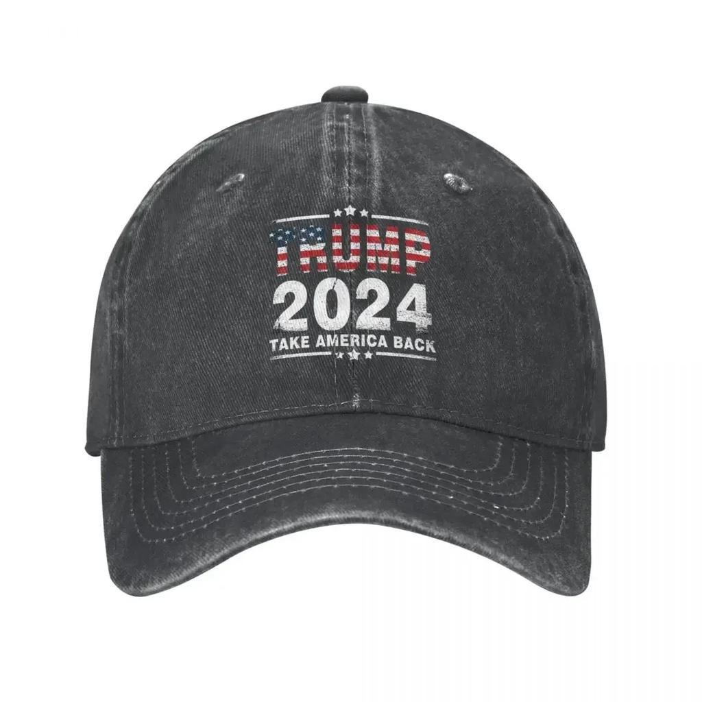 Trump 2024 Take America Again Republican Men Baseball Cap Distressed Deniimm Caps Hat Fashion Outdoor All Seasons Travel Sun Cap