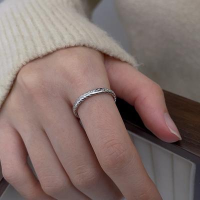Korean Version Index Finger Ring Greek Muse Twist Plain Ring Ring Opening Adjustable Versatile Simple