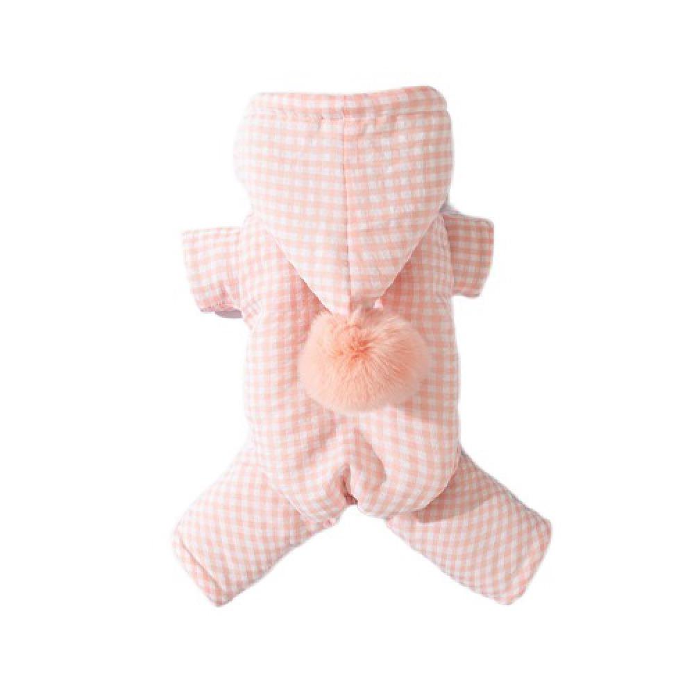 

Four Legged Winter Warm Dog Clothes Plaid Design Dog Cotton Jacket Dog Jumpsuit Outdoor Walk XS