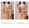 Color-Block Women's Wool Two-Piece Set: High Neck Sweater & Wide-Leg Pants with Faux Collar, Autumn/Winter 2023 Collection