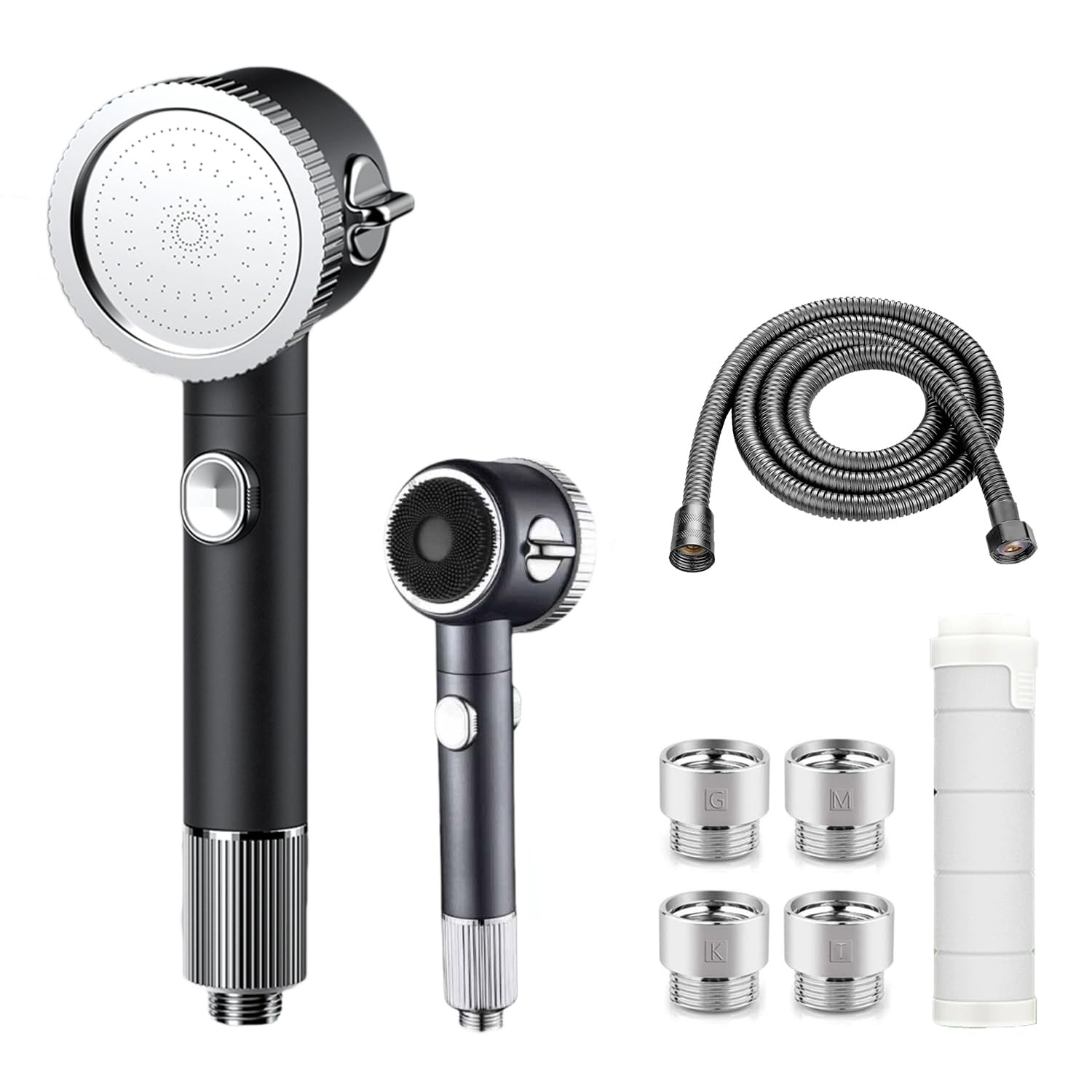 

KUSIKIKA Micro Nano Bubble Shower High Water 3 Handheld Water Water Water Purification Skin and Hair Pore Compatible with and T Adapters Head, чёрный