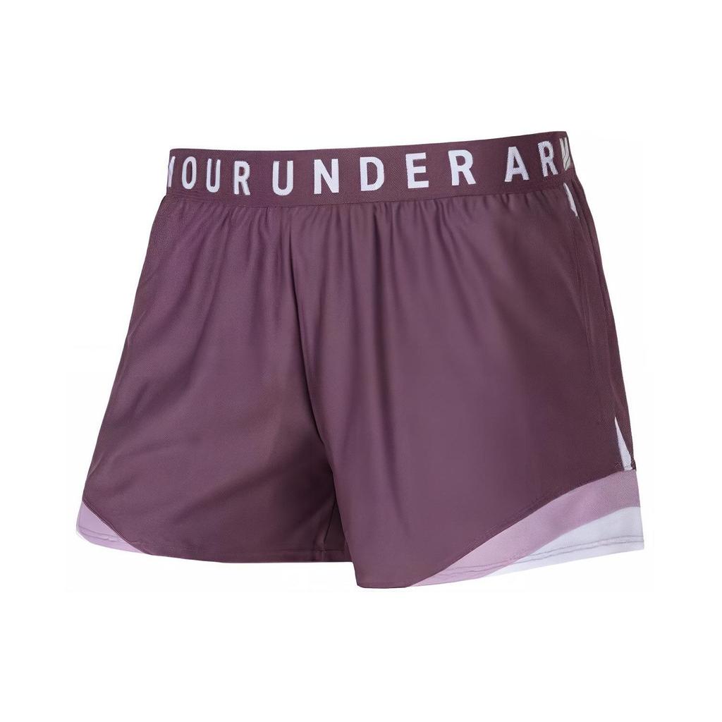 Under Armour Letter Print Breathable Elastic Waist Casual Shorts Women shorts Blush 1360940-554
