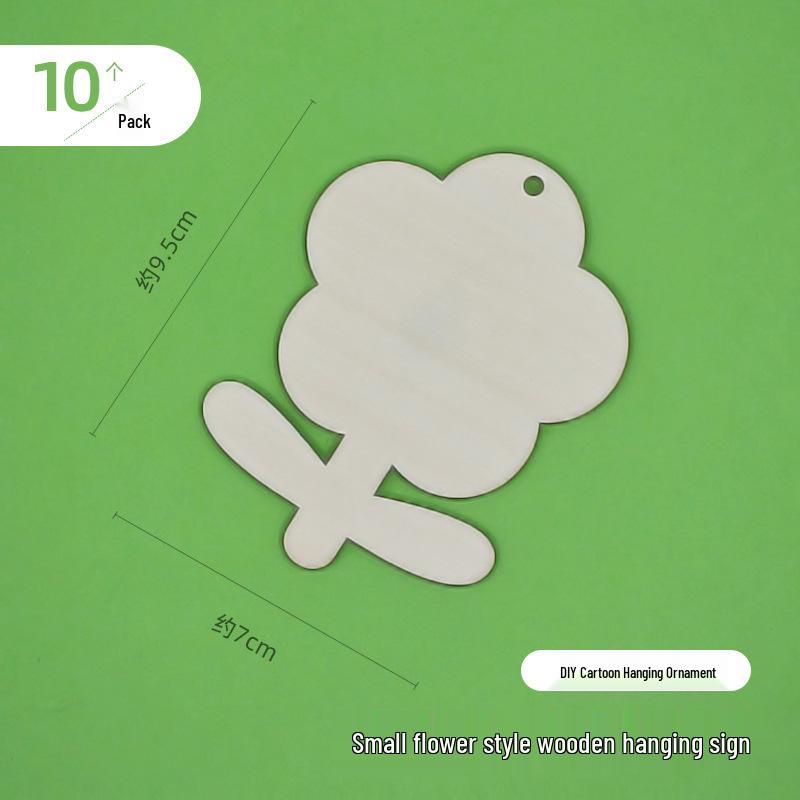 Children's DIY Wishing Tags: Cartoon Ornaments for Painting - Blank Wooden Tags with Hemp Rope for Christmas or Arbor Day.