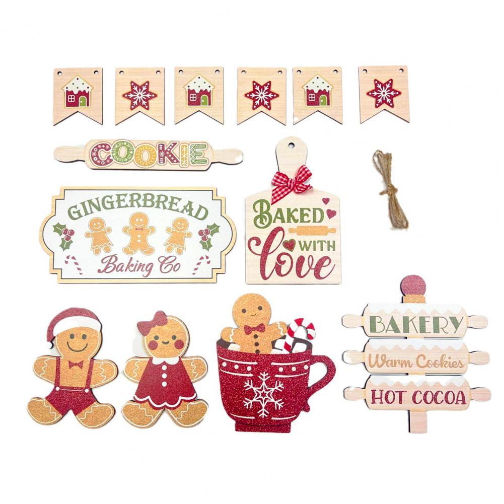 

Tiered Tray Centerpiece Holiday Tiered Tray Decor Festive Christmas Tier Tray Decor Set for Farmhouse Home Party 13 Wooden Signs