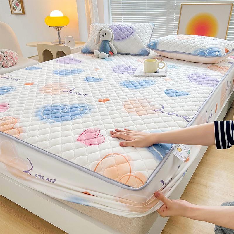 Class A Antibacterial Padded Mattress Three-piece Set, Thickened Washed Cotton Mattress Cover Mattress Plus Cotton Simmons Non-slip Protective Cover
