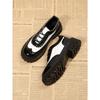 Color-blocked Low-top Shoes for The Fall of 2025 New Platform Lace-up Muffins Plus Size Small Leather Shoes for Women