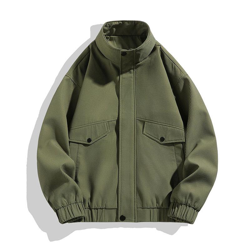 Модная высококачественная куртка с воротником-стойкой для мужчин на осень — фото 5