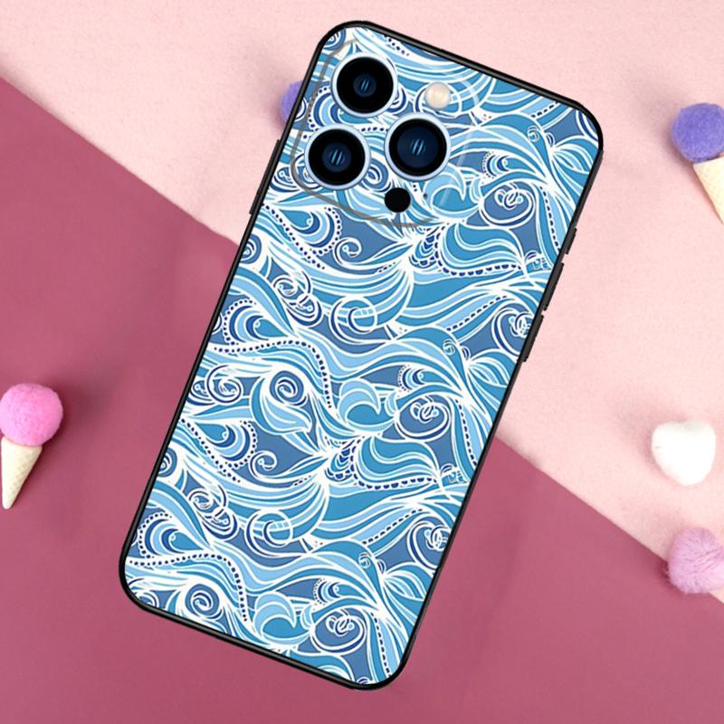 Japanese Style Floral Texture Case For iPhone 16e 16 15 Pro Max 11 12 13 Mini 14 15 Pro Max 15 Plus XR Phone Back Cover