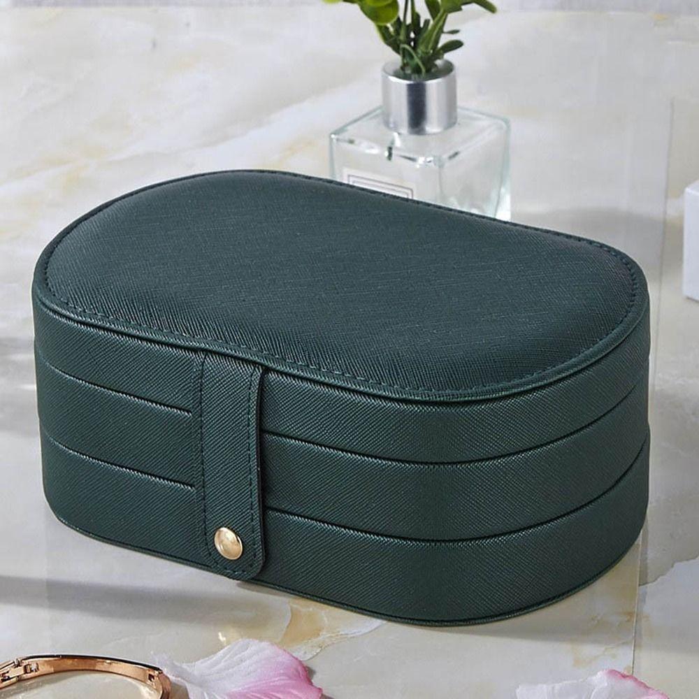 PU Leather Ring Earrings Storage Box Anti-oxidation Jewelry Storage Box  Travel