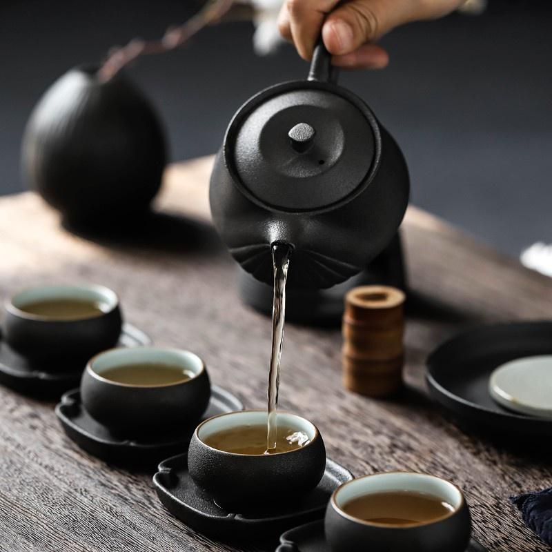 185ml Retro Ceramic Teapot Coarse Pottery Filter Kung Fu Tea Set