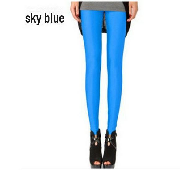 

Жіночі глянцеві еластичні легінси для йоги з високою талією – приталені, повсякденні, солодких кольорів, весняний стиль One Size