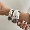 Light Luxury Minimalist Round Smooth Wide Bracelet Ins Cool Style Geometric Bracelet for Women