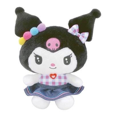 Nakajima Corporation Sanrio Characters Gingham Denim Kuromi Plush Toy S H23 X W22 X D12cm 210814-25 Size Approx.