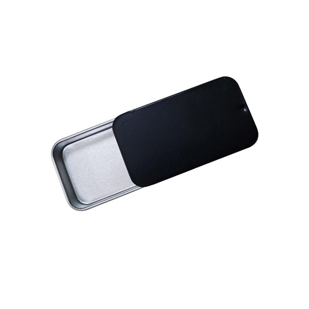 

1PCS Free Customized Sliding Cover Push Pull Box Tin Jewelry Home Storage Box Empty Can Tin Box Wedding Cases Cosmetic Organizer Blank-No Customized матовий чорний колір