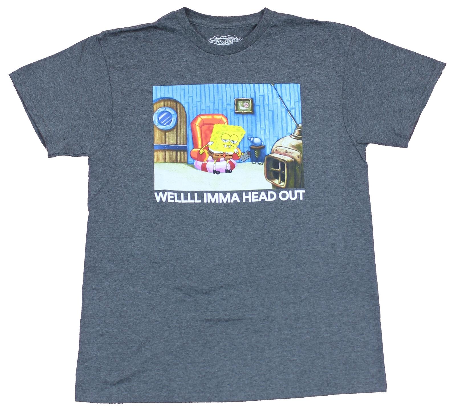 Spongebob Squarepants Adult New T-Shirt - Well Imma Head Out Sad Bob L