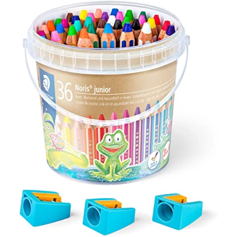 Staedtler Colored Pencils, 18 Colors x 2, Watercolor Pencils, Norris Junior, in a Bucket, 140C 36