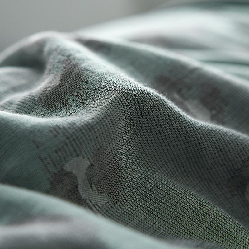 Retro Cotton Four-Piece Set: Yarn-Dyed Jacquard Bed Sheet & Duvet Cover for All Seasons