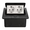 145 Aluminum Waterproof Floor Socket, Euro/French/British Standard Double Socket, Pop-up Design